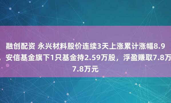 融创配资 永兴材料股价连续3天上涨累计涨幅8.9%，安信基金旗下1只基金持2.59万股，浮盈赚取7.8万元
